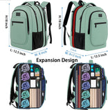 MATEIN Laptop Backpack for Women, Expandable 15.6 inch, Anti Theft Travel School Backpack, Water Resistant College Bookbag for Computer Bag Gifts for Men Women, Cyan