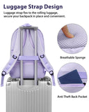 MATEIN Large 17 Inch Laptop Backpack for Women, Lightweight Travel Backpack Fits College School Essentials, Anti Theft Work Commute Nursing Computer Bag TSA Approved for Weekender Trip, Light Purple