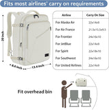 MATEIN Large Backpack for Travel Flight Approved, 45L Carry on Backpack with Padded Shoulder Straps for Adult, Men, Women, Expandable Daypack for Clothes, Travel Essentials, Beige