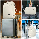 MATEIN Large Backpack for Travel Flight Approved, 45L Carry on Backpack with Padded Shoulder Straps for Adult, Men, Women, Expandable Daypack for Clothes, Travel Essentials, Beige