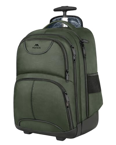 MATEIN Rolling Backpack, 17 Inch Travel Laptop Backpacks with Wheels, Water Resistant Large Roller Carry On Luggage Wheeled, Trolley | Backpacks4Less