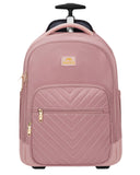 MATEIN Rolling Backpack for Women, 17 Inch Travel Laptop Backpacks with Wheels, Large Carry On Business Luggage Roller Backpack, Waterproof Trolley Suitcase Overnight College Work Computer Bag, Pink