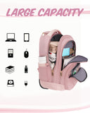 MATEIN Rolling Backpack for Women, 17 Inch Travel Laptop Backpacks with Wheels, Large Carry On Business Luggage Roller Backpack, Waterproof Trolley Suitcase Overnight College Work Computer Bag, Pink