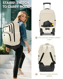 MATEIN Rolling Backpack for Women, Roller Backpack with 4 Spinner Wheels