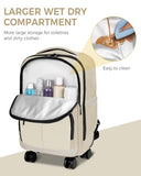 MATEIN Rolling Backpack for Women, Roller Backpack with 4 Spinner Wheels