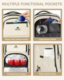 MATEIN Rolling Backpack for Women, Roller Backpack with 4 Spinner Wheels
