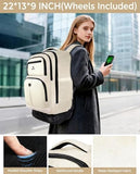 MATEIN Rolling Backpack for Women, Roller Backpack with 4 Spinner Wheels