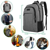 MATEIN Travel Laptop Backpack, Business Anti Theft Slim Sturdy Laptops Backpack Personal Item Bag, Water Resistant College School Computer Bag Gift for Men & Women Fits 15.6 Inch Notebook, Grey