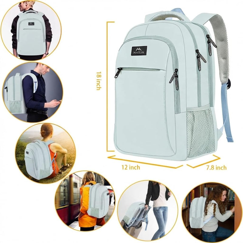 MATEIN Travel Laptop Backpack, Lightweight Anti Theft School Bookbag for Girls Boys and Students, Water Resistant 15.6 Inch Computer Bag Sturdy College Daypack Gift for Women