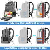 MATEIN Work Backpack for Men, Large Anti Theft Lunch Backpack with Laptop Compartment, TSA Friendly Travel Carry On Flight Approved, Lightweight College Bag for Camping Hiking, Grey