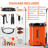 Maxlander Battery Powered Backpack Sprayer 4.2 Gallon, Electric Graden Sprayer Works with 2 x 20V 2.0Ah Battery, 90 PSI Adjustable Pressure Sprayer with 6 Spray Nozzles