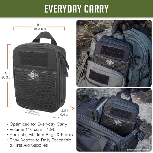 MAXPEDITION Beefy Pocket Organizer (Black) Compact, MOLLE-Compatible, 1000D Nylon Tactical Pouch, Everyday Carry Tool and Gear Storage for Outdoor, Tactical, Survival
