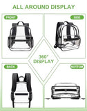 MAY TREE Clear Backpack for Stadium Events, 12x11x6 Inches Stadium Approved
