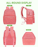 MAY TREE Mesh Backpack Heavy Duty Big Mesh Bag Large Capacity for Travel Beach Hiking Outdoor Sports with Paded Strap, Pink
