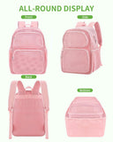 MAY TREE Mesh Backpack Heavy Duty Big Mesh Bag Large Capacity for Travel Beach Hiking Outdoor Sports with Paded Strap, Princess Pink