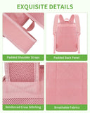 MAY TREE Mesh Backpack Heavy Duty Big Mesh Bag Large Capacity for Travel Beach Hiking Outdoor Sports with Paded Strap, Princess Pink