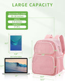 MAY TREE Mesh Backpack Heavy Duty Big Mesh Bag Large Capacity for Travel Beach Hiking Outdoor Sports with Paded Strap, Princess Pink
