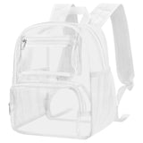 MAY TREE Small Clear Backpack Stadium Approved for Women and Men Clear Bag for Stadium Events Concert Sporting Festival, White