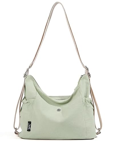 maytopia Tote Bag Convertible Backpack Purse for Women Nylon Hobo Crossbody Bag Message Bag Shoulder Handbags for Daily Work (Beige)