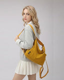 maytopia Tote Bag Convertible Backpack Purse for Women Nylon Hobo Crossbody Bag Message Bag Shoulder Handbags for Daily Work (Yellow)