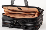 McKlein, R Series, WALTON, Top Grain Cowhide Leather, 17" Leather Expandable Double Compartment Laptop Briefcase w/Removable Sleeve, Black (83985)
