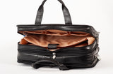 McKlein, R Series, WALTON, Top Grain Cowhide Leather, 17" Leather Expandable Double Compartment Laptop Briefcase w/Removable Sleeve, Black (83985)