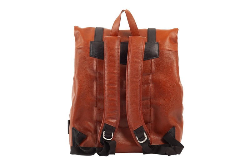 McKleinUSA Element, Pebble Grain Calfskin Leather, 17" Two - Tone, Flap - Over, Laptop & Tablet Backpack, Brown (18470)