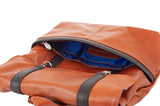McKleinUSA Element, Pebble Grain Calfskin Leather, 17" Two - Tone, Flap - Over, Laptop & Tablet Backpack, Brown (18470)