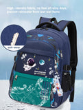 MCWTH Astronaut Backpack for Boys Teens, Large Capacity School Bag Bookbag for Kids Elementary Middle (Blue Cyan)