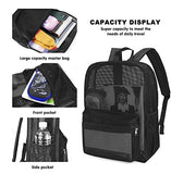 MCWTH Heavy Duty Mesh Backpack, See Through College Student Mesh Bookbag (Black)