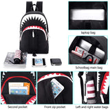 MCWTH Shark Backpacks for Teen Boys, Cool Kids Backpack for School Bookbags (Glow)