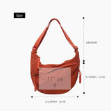 Medium Crossbody Tote Bag Trendy Light Weight Nylon Purse for Books, Casual Crescent Crossbody Bags for Women (Orange)