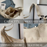 Medium Crossbody Tote Bag Trendy Light Weight Nylon Purse for Books, Casual Crescent Crossbody Bags for Women (Orange)