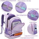 Meisohua School Backpack for Girls Kids Preschool Kindergarten Elementary School Bookbag with Lunch Bag 3 in 1 Set Water Resistant Furry Backpack Set