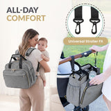 Mellories 4 in 1 Convertible Baby Diaper Bag – Converts from Tote to Backpack, Stroller & Crossbody Diaper Bag – Gray Baby Travel Bag – Gift for Moms