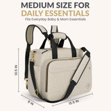 Mellories 4 in 1 Convertible Diaper Bag Tote for Baby Boys and Girls - Converts into Diaper Backpack, Baby Tote, Stroller and Crossbody Diaper Bag - Beige Baby Travel Bag - Gift for Mom
