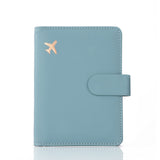 Melsbrinna Premium Leather Passport Holder Covers Case, Waterproof Rfid Blocking Travel Wallet Passport Holder with Pen Holder, Cute Passport Book for Women/Men (Simplicity, AB - Greyish green)