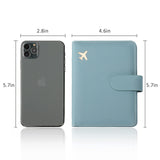 Melsbrinna Premium Leather Passport Holder Covers Case, Waterproof Rfid Blocking Travel Wallet Passport Holder with Pen Holder, Cute Passport Book for Women/Men (Simplicity, AB - Greyish green)