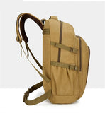 Men's Canvas Travel Backpack, Large 50L Hiking Daypack with Multiple Compartments, Heavy Duty Rucksack, Brown(50L)