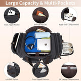 Mens Duffle Bag for Travel 60L Expandable Canvas Weekender Overnight Travel Duffel Bag with Shoe Compartment Carry - On for Airplanes Dark Gray
