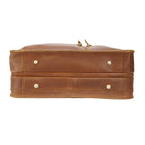 Men's Full Grain Leather Briefcase 17 Inch Travel Business Laptop Messenger Bag Tote with YKK Metal Zippers