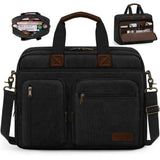 Mens Laptop Messenger Bag 17.3 Inch Canvas Briefcase Waterproof Vintage Computer Bag Shoulder Bag Satchel Bags for Work College Travel