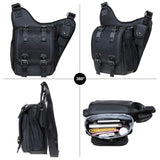 Mens Vintage Canvas Shoulder Bag Military Messenger Sling Bags Chest Leather Bag(03 - 2Nylon Black)