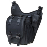 Mens Vintage Canvas Shoulder Bag Military Messenger Sling Bags Chest Leather Bag(03 - 2Nylon Black)