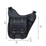 Mens Vintage Canvas Shoulder Bag Military Messenger Sling Bags Chest Leather Bag(03 - 2Nylon Black)