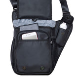 Mens Vintage Canvas Shoulder Bag Military Messenger Sling Bags Chest Leather Bag(03 - 2Nylon Black)