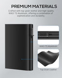 Mens Wallet Card Holder - Smart Wallet for Men, Pop Up Card Case, Top Grain Leather, RFID Blocking, Slim, Minimalist, Ultra Thin, Front Pocket, 9-14 Card Capacity | ID Window | Cash Slot (Black)