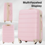 Merax 2 Piece Hardshell Luggage Set, 20”+28” Lightweight Suitcase with TSA Lock and a Travel Bag, Expandable Luggage with Spinner Wheels, Light Pink