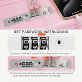 Merax 2 Piece Luggage Set Spinner Hardshell Lightweight TSA Lock and USB Port, Cup Holder, 20 inch Carry On Luggage with Front Opening Design and Expandable Travel Bag, Pink