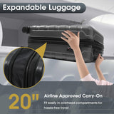 Merax 20 Inch Carry On Luggage, Expandable Hardshell Suitcase with Spinner Wheels TSA Lock, Lightweight Scratch - Resistant ABS for Weekend, Business Travel, Airline Approved